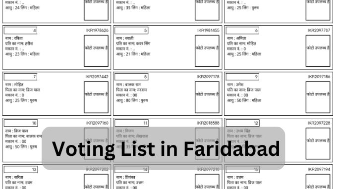 Voting list Faridabad